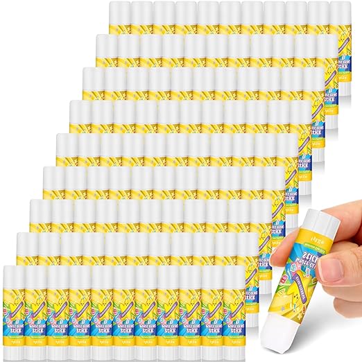 Zubebe 200 Pcs White Glue Stick Bulk Back to School Gifts First Day Sets 0.32 oz Washable Glue Stick for Crafts Home Classroom Prize Party Supplies Scrapbooking Crafting Supplies (Star)