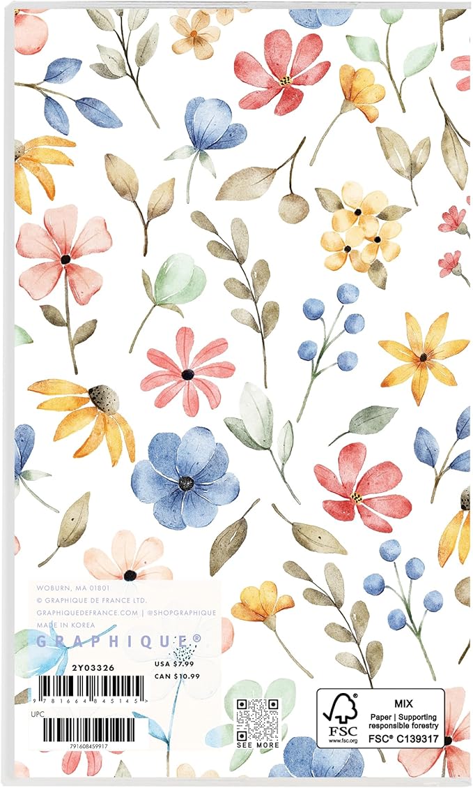 Graphique 2 Year Pocket Planner | 29 Month Organizer, Aug. 2025 – Dec. 2027 | Monthly Calendar & Notes Spreads | Marked Holidays | Happy Floral | 3.75” x 6"