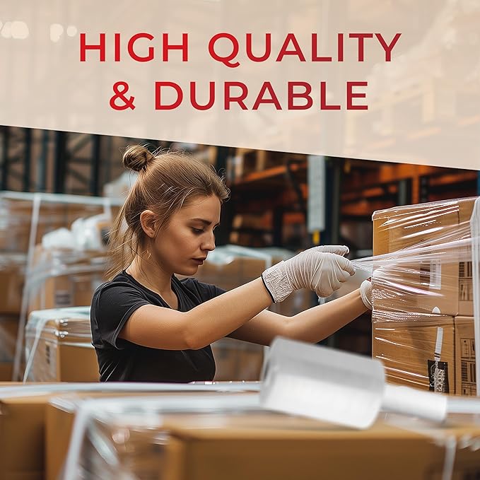 Shrink Wrap Roll for Moving | 80 Gauge 5" x 1000 FT Plastic Wraps for Packing | Clear Stretch Film for Pallets, Furniture, Boxes & Storage Protection - 3 Pack