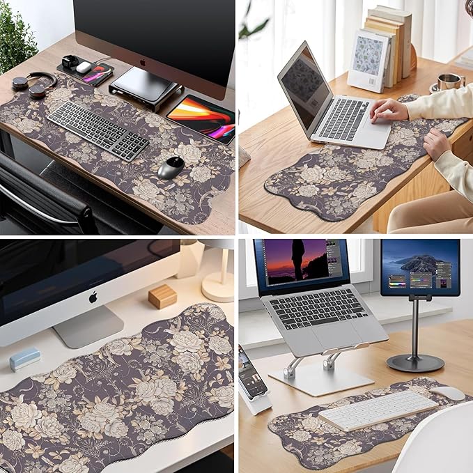 Galdas Gaming Mouse Pad XXL XL Large Long Extended Big Mousepad Non-Slip Rubber Keyboard Mouse Pad with Stitched Edges for Laptop Home Office (35.48x15.75x0.08 Inch)