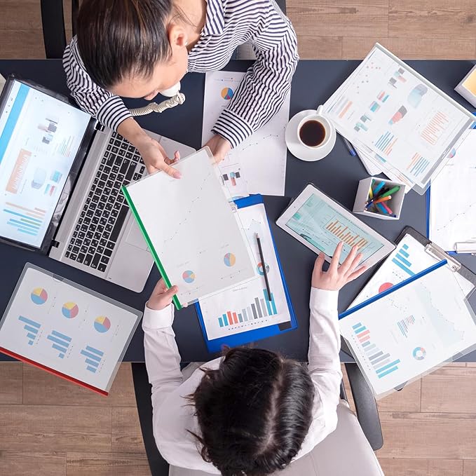 JOERSH 5Pcs Clear Report Covers with Sliding Bar, 40 Sheet Capacity Plastic Binder Paper Protector, Report Folders with Clear Cover for Resume File Documents, 5 Colors