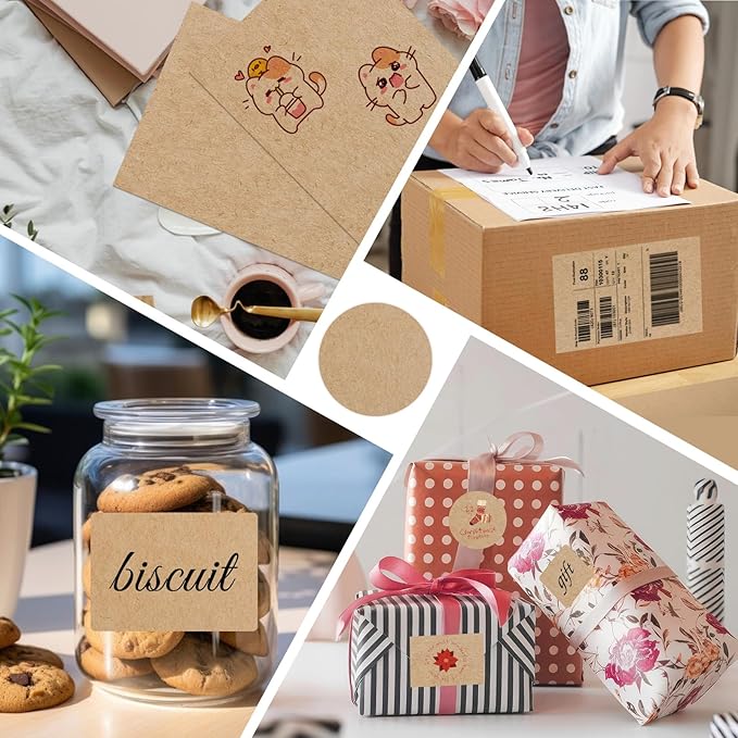 Kraft Sticker Paper Labels, 30 Sheets, Laser/Inkjet Printing - Letter Size (8.5 x 11)