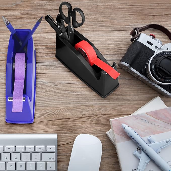 Heat Tape Dispenser, Masking Tape Dispenser, Holder Fits 1" and 3" Core, 6.8 x 2.2 x 3.4 Inch, Desktop Tape Dispenser, Heat Tape for Sublimation(Blue)