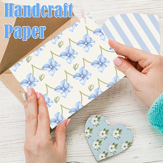 48 Sheets Scrapbook Paper 11x11, Hydrangea Pattern Decorative Scrapbook Paper for Journals DIY Cards and Photo Albums, Aesthetic Craft Supplies for Kids and Adults