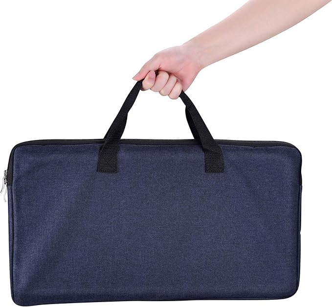 Rocelco 19" Portable Laptop Riser, Height Adjustable Travel Standing Desk Converter, Premium Compact Sit Standup Keyboard Monitor Rising Workstation with Carry Bag, Black R PDRB