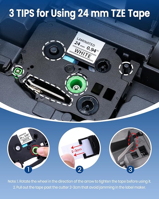 Label KINGDOM TZe-251 24mm Label Maker Tape Compatible with Brother P-Touch TZ 251, 24mm 0.94" Laminated Tz Tape for PT-D600 PT-D610BT PT-P700 PT-P710BT, 5 Pack