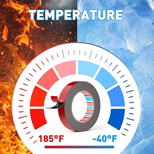 EMITEVER Double Sided Tape Heavy Duty, Tesa Adhesive Mounting Tape Waterproof, 0.94IN x 18FT Strong Acrylic Foam Tape for Walls, Automotive, Home Office Decor