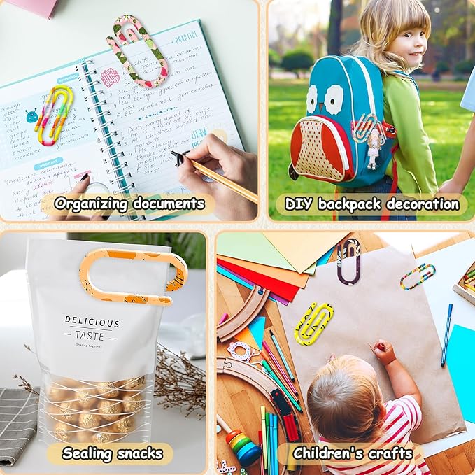 20 Pack Sublimation Blanks Acrylic Paper Clips, 4" x 2" Jumbo Paper Clips Clear for Heat Transfer DIY Design, School Classroom Stationery Office, Home Gift Crafts Supplies