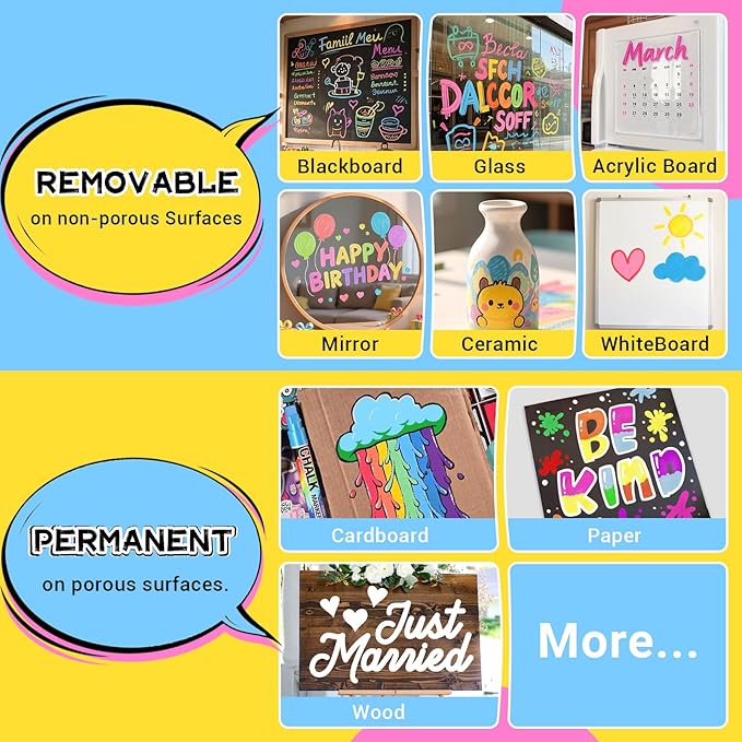 Jumbo Chalk Window Markers for Cars Glass Washable: 8 Colors Liquid Chalk Markers Pen with 10mm Wide Tip, Chalkboard Marker, Window Paint Marker for Car Window, Blackboard, Auto Windshield Decorations