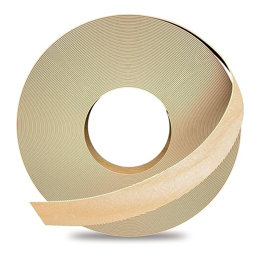 GSCIT Club Birch Edge Banding, 5/8 inch x 250ft roll of Veneer Plywood Edge Banding Preglued Flexible, Wood Tape Banding for Cabinet Repair