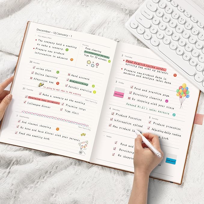 AHGXG 2026 Planner, Weekly and Monthly, Large A4 8.5"x11", Planner 2026-2027, Calendar 15-Months Jan 2026 - Mar 2027, Vegan Leather Softcover, Inner Pocket, Rose Gold