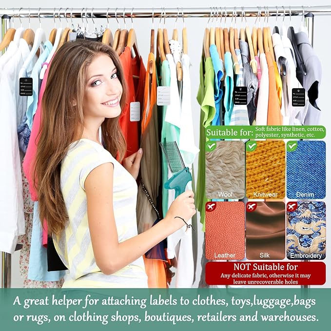 Chumia 3576 Pcs Stitch Tag Gun for Clothes, Quick Clothing Fixer, Tagging Gun with 3000 Barbs, 5 Needles and 100 Price Tags, Sewing Kit for Retail Stores, Garage Yard Sales(Black, White)