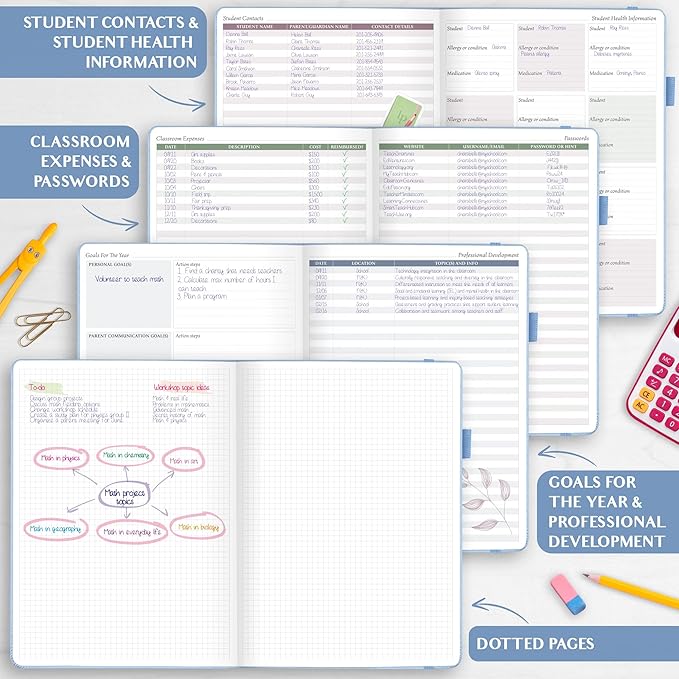 Legend Teacher Planner – Undated Lesson Plan Book for Teachers with Weekly & Monthly Calendars - Classroom Organization & School Year Planner – 8.5”x11.5” Hardcover (Periwinkle)