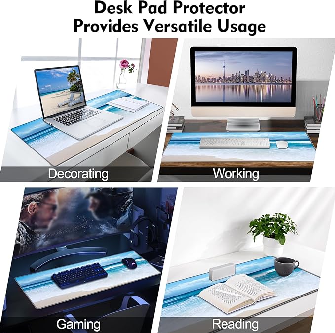 Galdas Gaming Mouse Pad XXL XL Large Long Extended Big Mousepad Non-Slip Rubber Keyboard Mouse Pad with Stitched Edges for Laptop Home Office (31.5x11.8x0.08 Inch) … (Wave 2025)