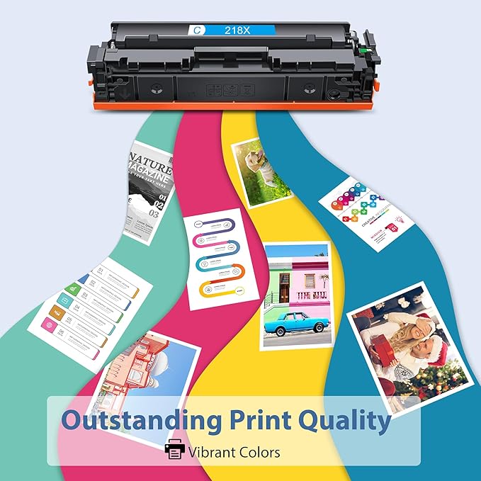 218X Toner Cartridges 4 Pack High Yield 3201dw MFP 3301fdw Toner Compatible for HP 218X 218A Set for HP Color Laserjet Pro 3201dw MFP 3301fdw 3301sdw 3301cdw Printer(Black/Cyan/Yellow/Magenta)