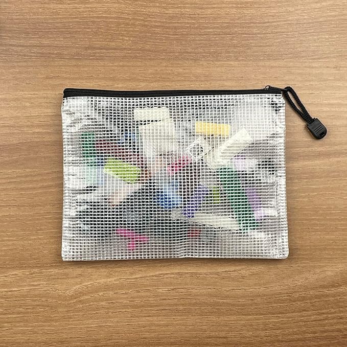 Oaimyy-B8,12 Pcs,Plastic Small Zipper Pouch Document Folders Bag & Zip File Folders for School Office Supplies, Travel,Puzzles Games Organizing Storage