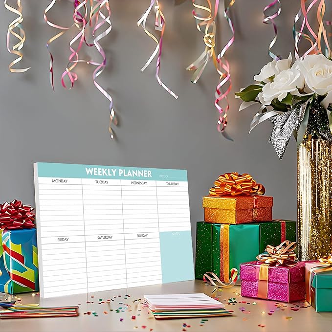 Weekly Planner Notepad - Tear Off Planning Pad with Daily Schedule & Calendar, 52 Sheets, 100gsm Paper, Undated Weekly To Do List Notepad, 10x7 in