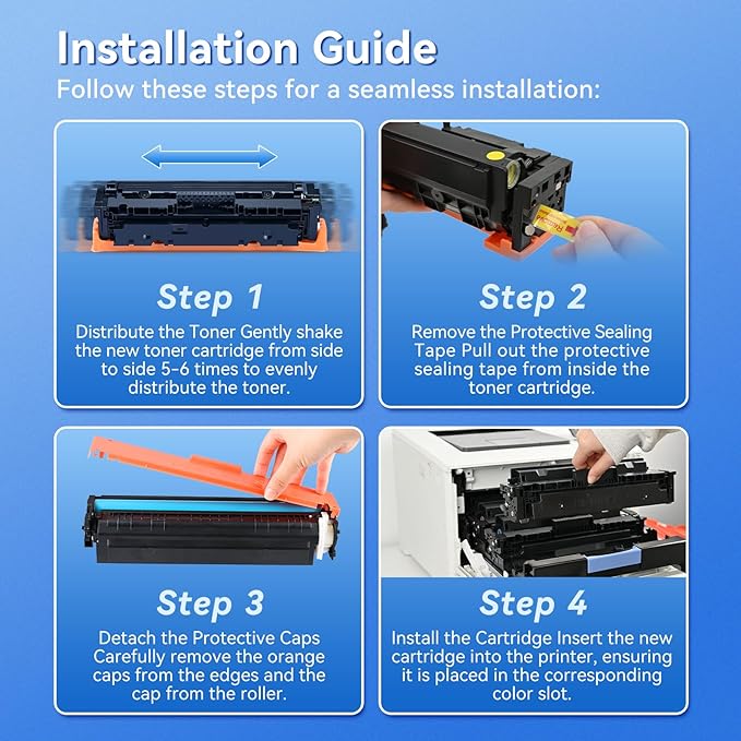 414A Toner Cartridges 4 Pack MFP M479fdw with Chip Compatible Replacement for HP 414A 414X for Color Laserjet Pro MFP M479fdw M479fdn M479dw M454dw M454dn M479 Printer Ink W2020A W2020X High Yield