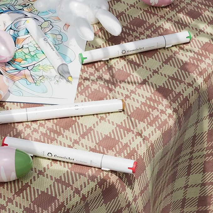 61 Alcohol Markers,With Bleeding-Proof Drawing Mat,Dual Tips Art Markers for Coloring,Sketching,Card Making and DIY Patinting- Perfect for Adults and Kids -Refillable