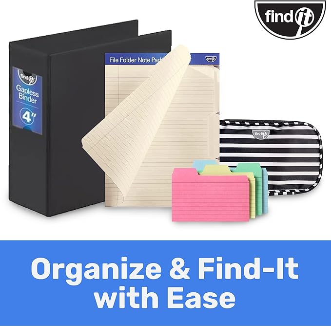 Find It File Folder Notepad - Pack of 36-9.5 x 12.5 Inch Notebook Organizer Folders for Filing, Document, and Clipboard Organization - Pink