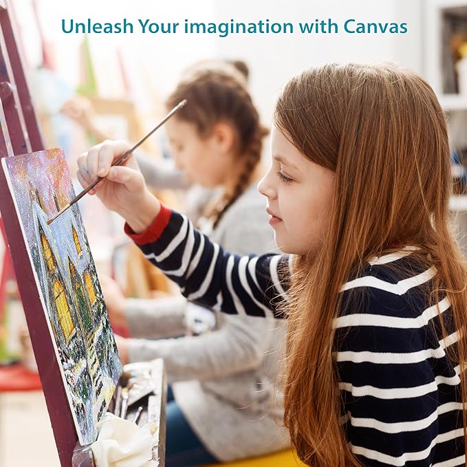 KEFF Canvas Boards for Painting - 10x10 6-Pack Bulk Canvas Panels, 100% Cotton Triple Primed Large Canvases for Art Painting Supplies, Acrylic, Oil, Watercolor & Tempera