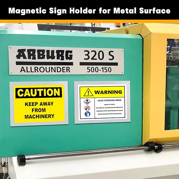 20Packs Magnetic Sign Holder 8.5x11 for Fridge & Metal Surfaces - Magnetic Frames with File/Paper/Document Holder - Photos/Pictures/Posters Frame for Commercial Offices/Stores (Silver)