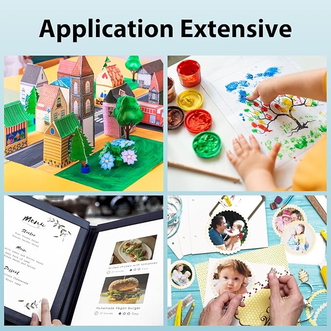 OcePor 100 Sheets White Cardstock 12” x 18”, 92lb/250gsm Black Card Stock, Thick Card Stock Paper, Heavy Cardstock Paper for Printer, Resume, Scrapbooks, Art, Crafts, Business Cards