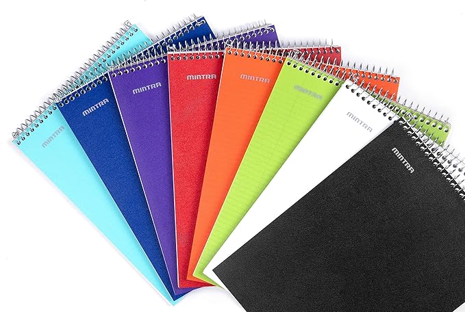 Mintra Office TOP BOUND Durable Spiral Notebooks (Teal, College Ruled 3pk)
