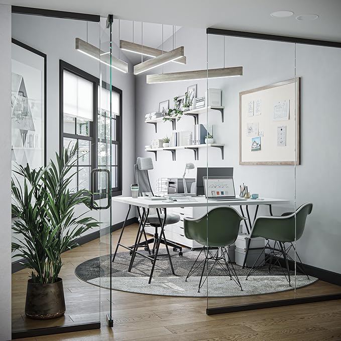 U Brands Linen Bulletin Board, 47"x35", Rustic Wood Style Frame, Industrial Grade Pinning Surface