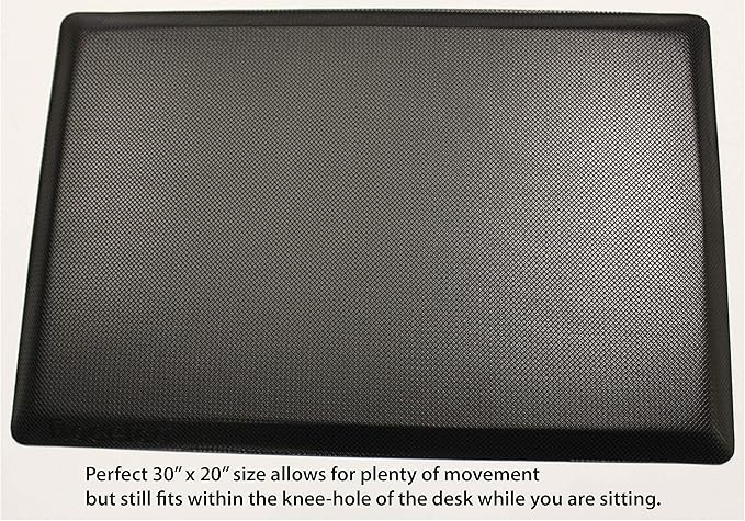 Rocelco 32" Height Adjustable Standing Desk Converter with Anti Fatigue Mat BUNDLE - Sit Stand Up Dual Monitor Riser - Computer Workstation - Large Retractable Keyboard Tray - Black (R ADRB-MAFM)