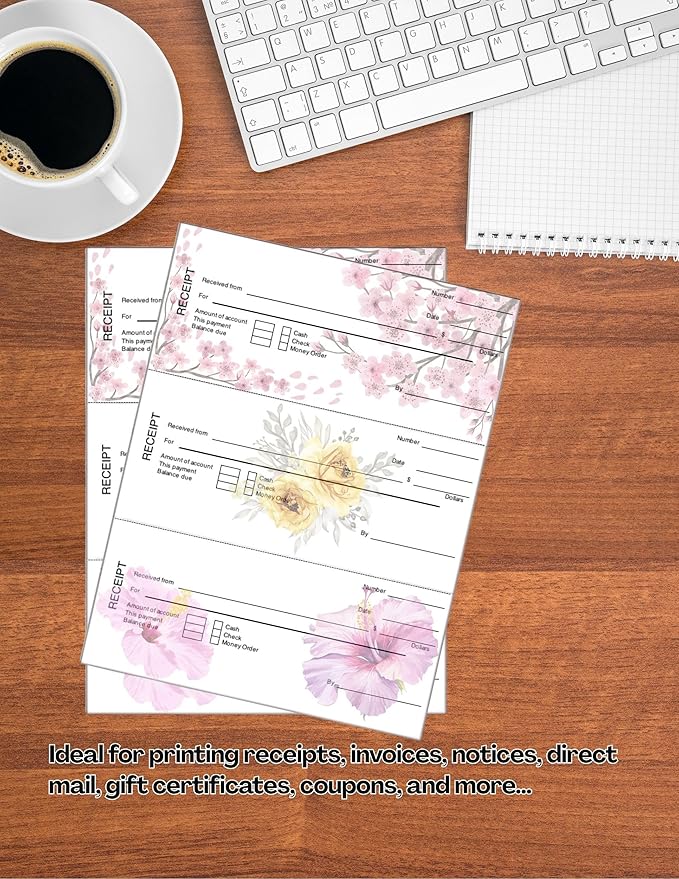 Limited Papers (TM) 8.5x11 Perforated Paper, 20/50 Pound, 75 GSM, Variety of Perforation Sizes and Colors, for Forms, Tickets, Postcards. (Grey, 3 up - horizontal 3 2/3" and 7 1/3" from bottom)