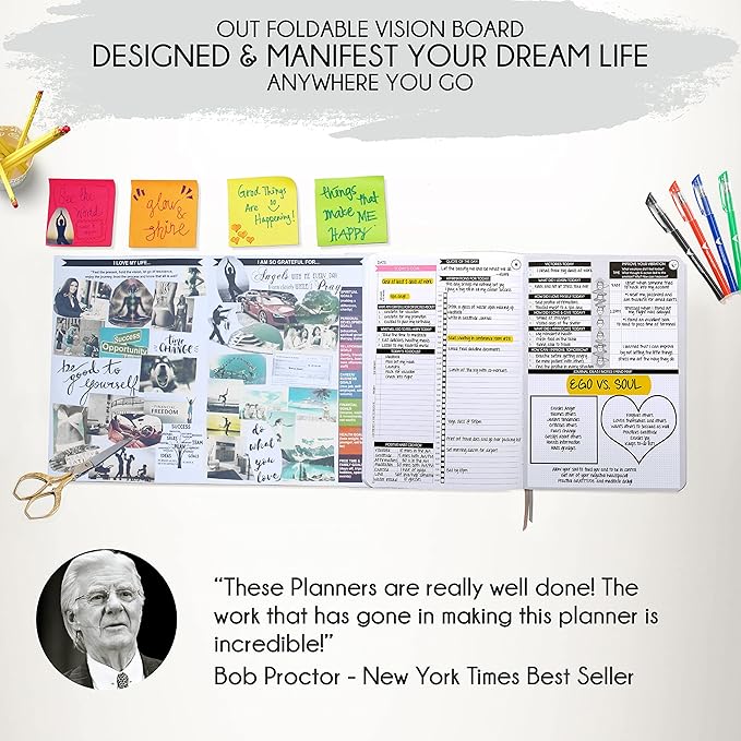 Self Care Journal - 5 Minute Mental Health & Manifestation Journal | 90-Day Undated Daily Planner for Positivity, Affirmations & Gratitude | Guided Mindfulness, Reflection | Vision Board + Stickers