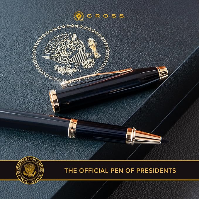 Cross Century II Refillable Ballpoint Pen Presented in a Luxury Gift Box - Medium Point, Black Ink, Translucent Cobalt Blue & Rose Gold