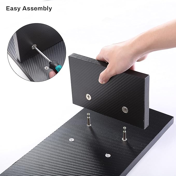 EUREKA ERGONOMIC Dual Monitor Stand - Adjustable Legs, Dual Monitor Riser, Carbon Fiber Computer Monitor Stand, Desktop Organizer, Monitor Stand Riser for PC, Computer, Laptop (Black)