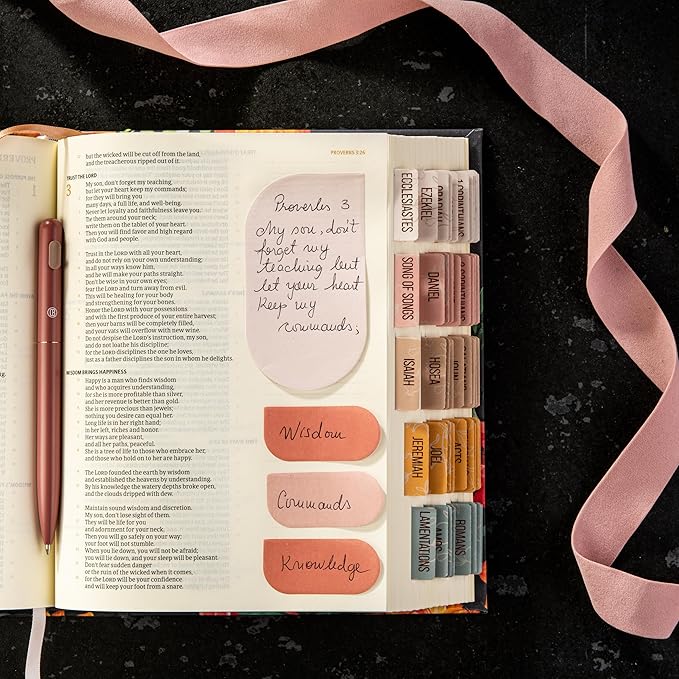 DiverseBee Pastel Sticky Notes Set, Cute Sticky Notes, Aesthetic Self-Stick Note Pads, Sticky Tabs, Page Flags, Planner Accessories, Journaling Office School Bible Study Supplies (Petals)