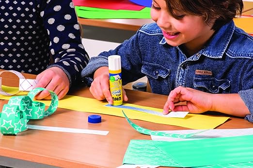 UHU Colored Glue Stick, 0.74oz Blue, rubs on Blue & Dries Clear, Washable, Solvent Free, Screw on Cap, Pack of 12, 9U 99602