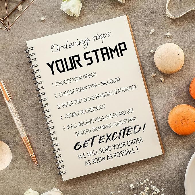 Custom Ink Stamp | Personalized Self Inking Stamp Gifts for Book Lovers, Readers, Teachers | 5 Ink Colors (Star-04)