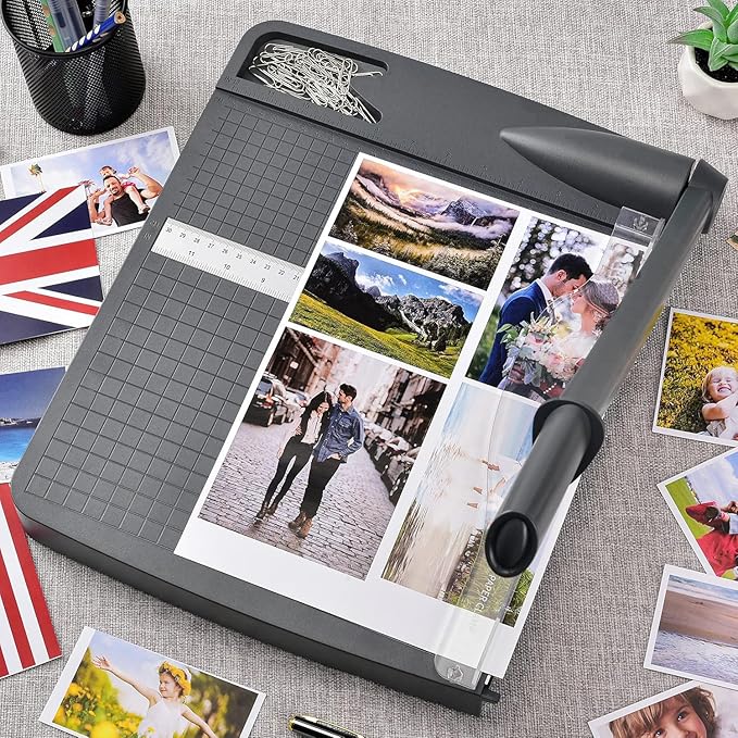 Paper Trimmer, Paper Cutter 12" Cutting Length Heavy Duty Paper Cutter with Storage Drawer, Safety Protection and Blade Lock, 12 Sheets Capacity, Cardstock/Cardboard/Laminate