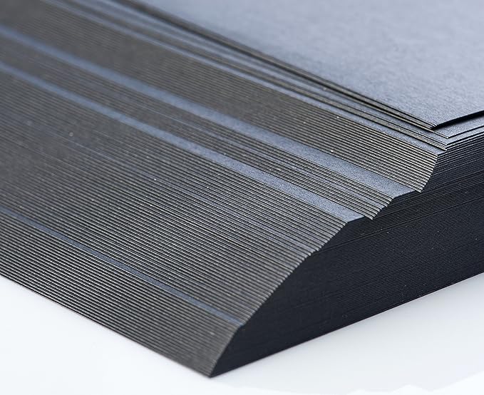 BNC Letter Size Linen Texture Paper Presentation Covers Black Color, Pack of 100