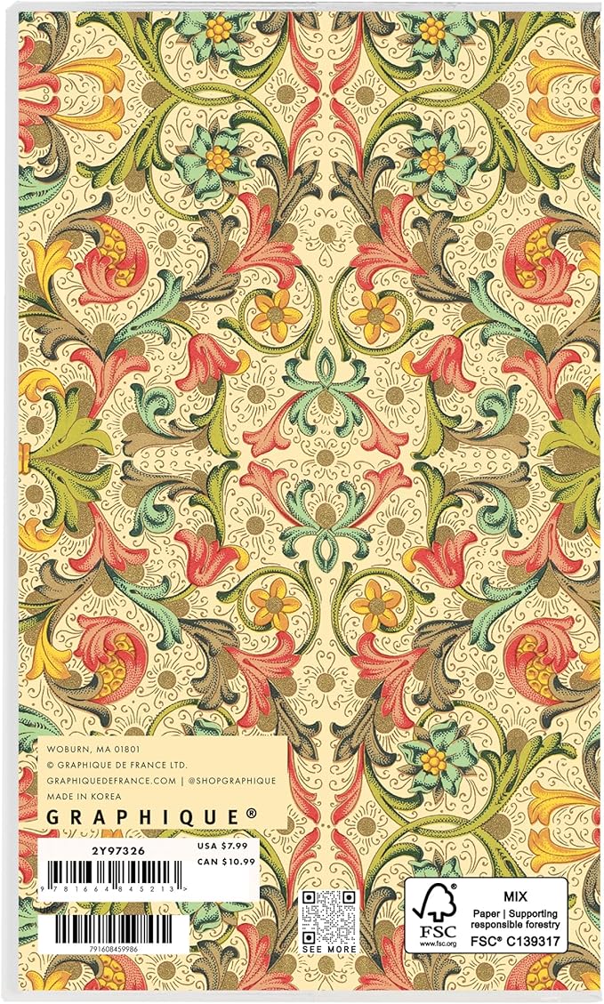 Graphique 2 Year Pocket Planner | 29 Month Organizer, Aug. 2025 – Dec. 2027 | Monthly Calendar & Notes Spreads | Marked Holidays | Florentine | 3.75” x 6"