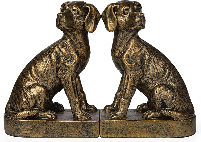 Decorative Bookends for Shelves, Dog Book Ends for Heavy Books, Labrador Retriever Statues Bookends for Heavy Books with Anti-Slip Base Book Holders for Home Office Decor