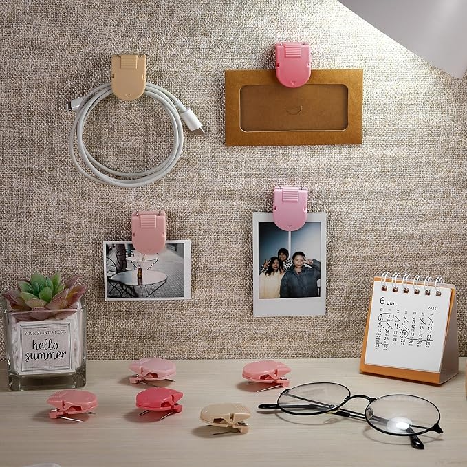 15 Pcs Cubicle Clips Fabric Panel Cubicle Accessories Fabric Partition Panel Wall Clip Office Photos Wall for Notes Memos Standard Size, 40-Sheet Capacity (Pink)