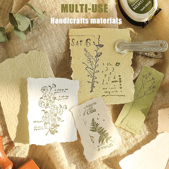 Aromoty 30 sheets A5 Unique Textured Scrapbook Paper&Mesh Fabric set - Handmade Craft Mulberry Special Paper Mix for Scrapbooking Junk Journaling Supplies Card DIY Materials Collage, 5.8x8.2 Inches