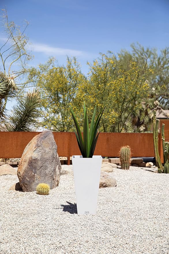 Veradek V-Resin Indoor/Outdoor Taper Planter, 2-Pack (26 inch, White)