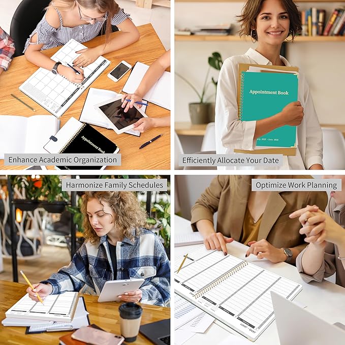 Appointment Book/Planner 2025-2026 - Daily Hourly Schedule Planner from 7am - 10 pm, Weekly & Monthly Hourly Appointment Book Calendar from July 2025 - June 2026, 9" x 11" -Purple