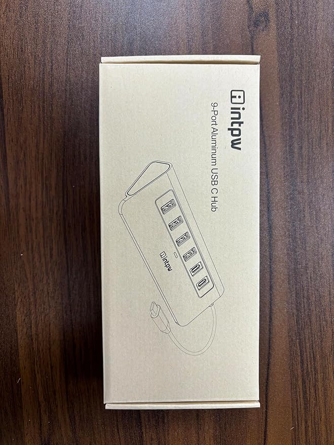 USB C Hub, INTPW 9-in-1 USB C Hub Multiport Adapter with 4K HDMI, PD 100W, Type-C and 2 USB A 3.0 5Gbps, 2 USB A 2.0, SD/TF Card Reader, Aluminum USB Hub for Laptop, iPhone 16/15 Series, MacBook, iPad