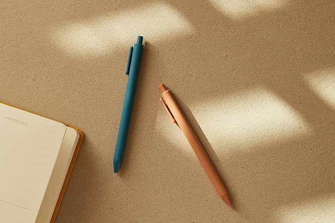 ANECDOTE. Gel Pens, Black Ink (12 Pack), Retractable Set, Cute Fine Point (0.5mm), Smooth Writing With Chic & Fun Design for Journaling (Set of 12)