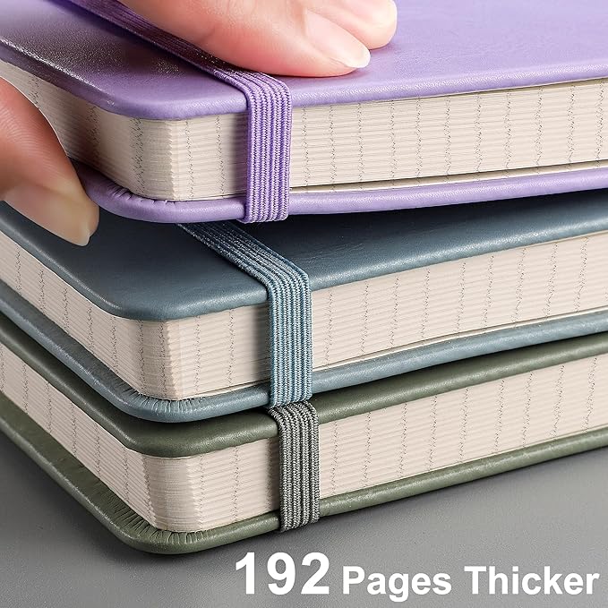 EMSHOI Notebook College Ruled - A4 Hardcover Leather Lined Journal, 192 Pages 100GSM Thick Paper, Large Diary for Women Men Work, School, Journaling, Writing - 8.3" x 11.7" - Light Purple