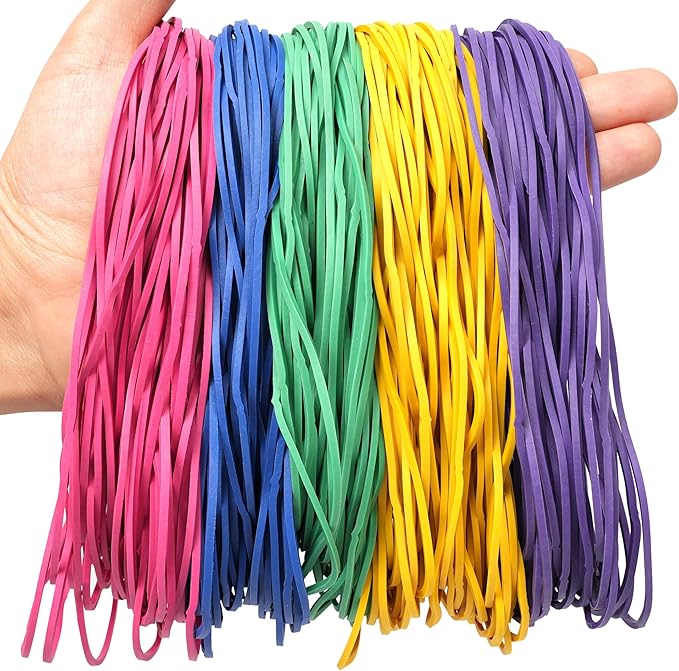 YOUOWO Rubber Bands Size #117A Multicolour 200g Strong Large Big Elastic Bands for Office Supplies Trash Cans File Folders Litter Box (7" x 1/16")