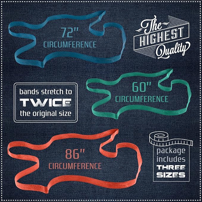 12 Pack Variety Extra Large Moving Rubber Bands for Furniture and Moving Blankets - Extra Strength Rubber Mover Bands - 42", 30" and 26" Length - Moving Supplies by Kitchentoolz